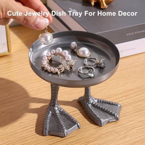 Duck Cute Jewelry Dish Tray. Ring Holder Dish Tray. Small Trinket Dish Tray.Jewelry Bowl.Silver. - Image 5