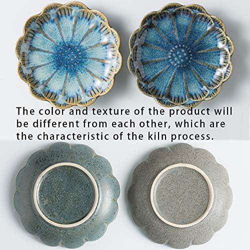Mecaikru Ceramic Ring Dish, Flower Jewelry Tray with Kiln Glaze Finish - Image 4