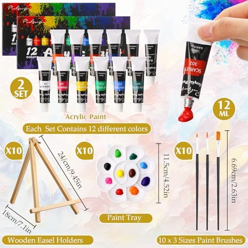 Ctosree 72 Pcs Couple Paint and Sip Kit for Adults Pre Drawn Canvas - Image 5