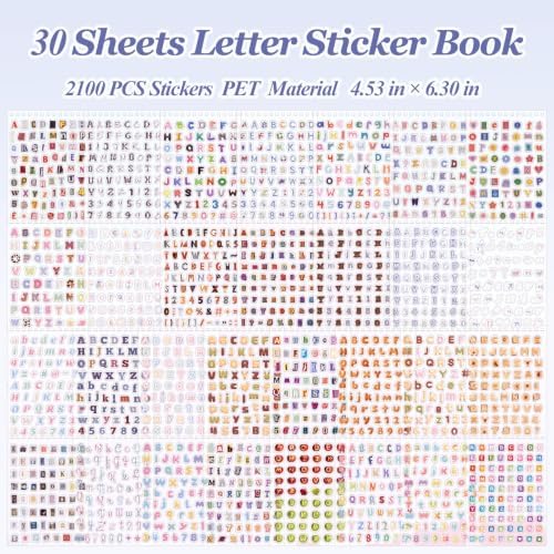 Stickers Book for Journal Supplies,2100+ Letter Stickers for Scrapbooking - Image 2