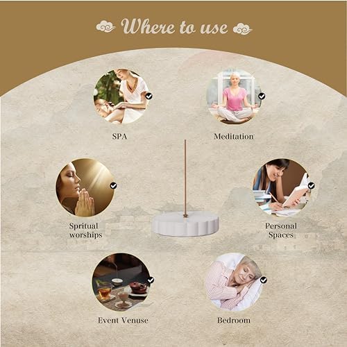 Incense Holder for Sticks with 0.3cm Holes - Chrysanthemum Design | Portable Ash Catcher & Burner for Desk, Office, Tea Room | The “Four Seasons Floral” Series - Image 5