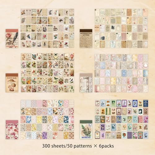 300 Pcs Vintage Washi Stickers Book - Image 2