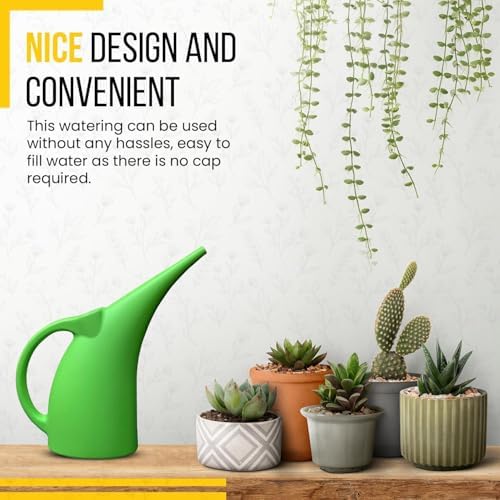 2 Pack 1/2 Gallon Green Watering Can – Small Plastic Plant Waterer for Indoor & Outdoor Use – Lightweight Garden Tool with Easy Pour Spout – Ideal for Flowers, Herbs & Lawns - Image 5