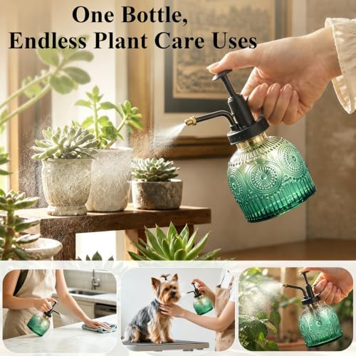 Glass Plant Mister Spray Bottle Vintage Refill Leak Proof Watering Can 8oz - Image 4