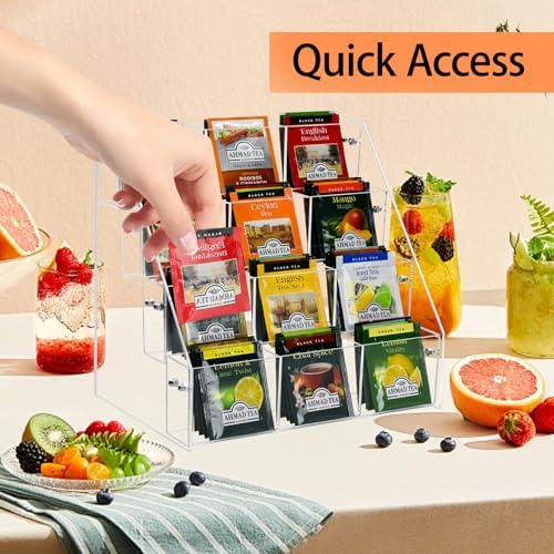 Tea Bag Organizer, Acrylic Tea Holder Storage Rack, Assembly Required - Image 6