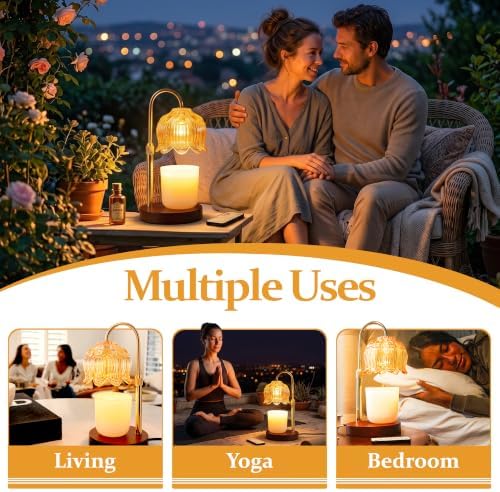 Candle Warmer Lamp with Timer & Wireless Remote Control – Dimmable 4-Level Adjustable Height Electric Wax Melt Warmer, Flameless Jar Light for Modern Minimalist Home Decor - Image 5