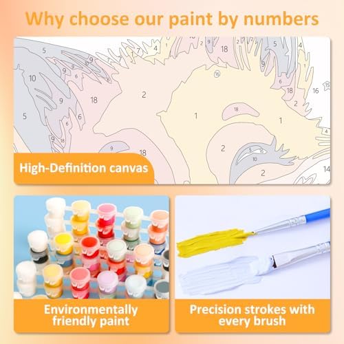 Fox Paint by Numbers Kit for Kids, 8x8 inch - Image 5