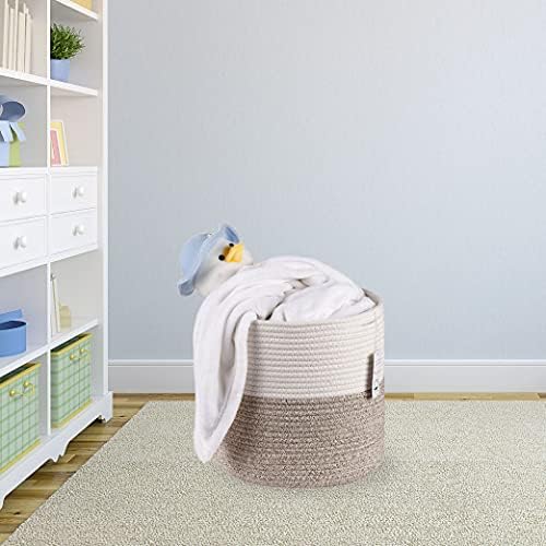 Woven Cotton Rope Plant Basket for 11 Pot (12" x 12", Khaki) - Image 5