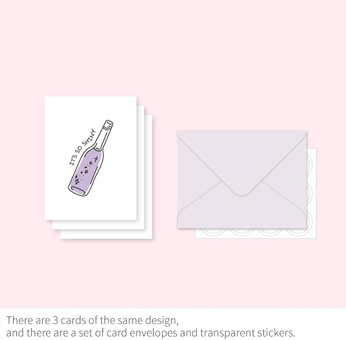 Monolike Day-by-day Card, Ink Jelly Series.1 - Mix 36 Mini Single cards, 36 envelopes, 36 stickers Package