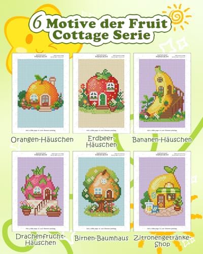 forever young Fruit Cottage Small Diamond Art Kits, 5x7 Inch Canvas - Image 3