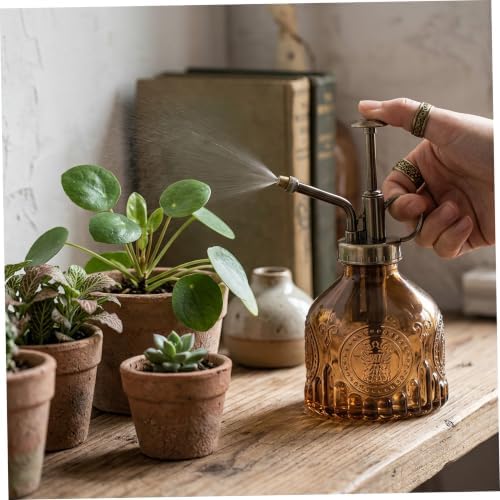 Plant Mister Retro Embossed Glass Plant Mister Spray Bottle, Brown - Image 4