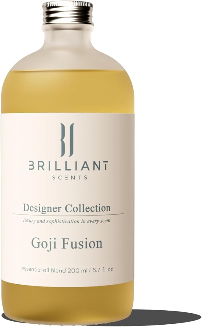 Brilliant Scents Goji Fusion Fragrance Oil 200ml - Premium Diffuser Oil for Home, Office, Hotels - Long Lasting, Plant-Based, Meets IFRA Standards, USA-Made - Goji Berry, Mango, Sweet Lime