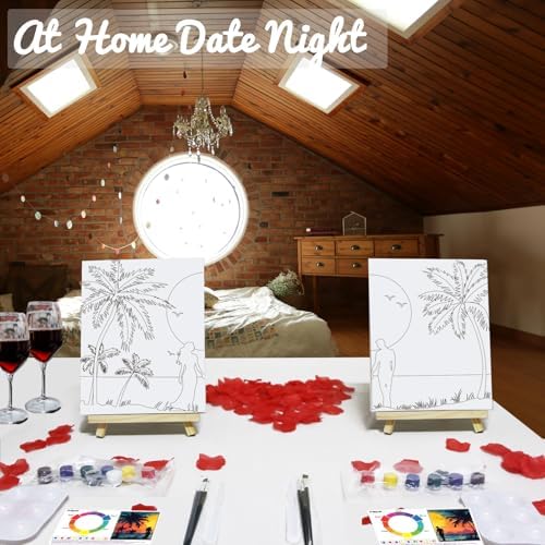PAILIM Sip and Paint kit for Adults Romantic Pre Drawn Canvas Party Kits - Image 2