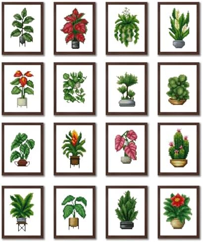 Aestalrcus Plants Small Diamond Art Kits for Adults, 16 Pcs, 6.7x8.3 Inch by Aestalrcus