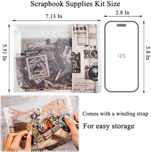 Vilikya 90Pcs Film Scrapbook Stickers Pack for Junk Journal Supplies, Movie-Themed Decoupage Paper for Scrapbooking Kit, PET Film Strip Tape & Photo Frame Cards for Bullet Journaling Decorative - Image 6