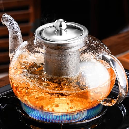 PARACITY Glass Teapot with Infuser, 40 oz Tea Kettle Stovetop, Tea Pot by PARACITY
