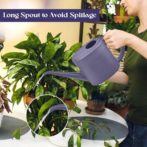 Grip Watering Can for Garden Indoor Plants Outdoor Plant House Flower - 1/4 Gallon - Purple - Image 4