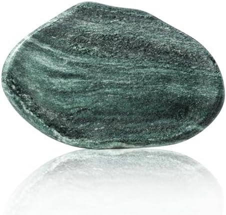 Koville Green Marble Cloud Shape Vanity Tray, Serving Stone Key Tray for Home Decor, 10" x 7" Luxurious Natural Marble Storage Trays for Bathroom, Stone Plate Holder for Perfume, Candle and Jewelry by Koville