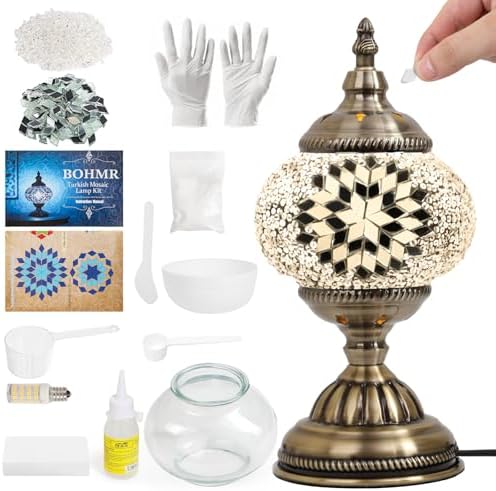 DIY Turkish Mosaic Lamp Kit for Adults & Teens, 5.2" Shade, White by YourVisionOurPrecision