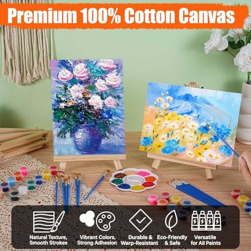 Orbixa Paint Party Kit for Adults & Kids – 8-Pack All-in-One Sip & Paint Set with Easels, Brushes, Acrylic Paints & 100% Cotton Canvas Boards – Perfect for Paint Nights, Group Events & Gifts - Image 7