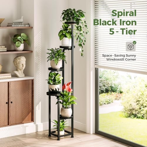 Bamworld Tall Plant Stand Indoor Outdoor Corner Metal Flower Pot Stands - Image 3