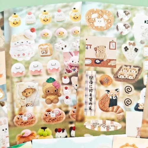 700+ Scrapbook Japanese Stickers Book Set,25 Sheets Kawaii Japanese Stickers for Journaling,Junk Journal,Bullet Journaling,Scrapbook Supplies,Planner,Notebook,Photo Frame,DIY Craft(Forest Story) - Image 3