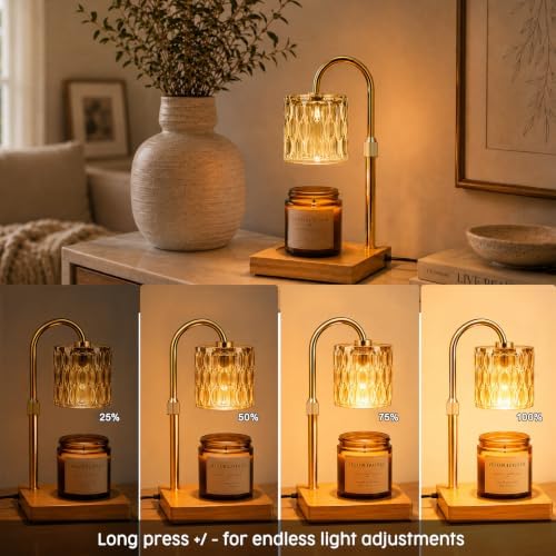 Candle Warmer Lamp with 3 Bulbs, Adjustable Height Dimmable Candle Warmer with Timer, Candle Lamp with Charming Gift Box Ribbon,Birthday Gifts for Women Mom, House Warming Gifts New Home Decor - Image 4