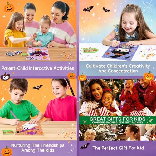4 Pack Halloween Diamond Art Kits for Kids Ages 4-8-10-12 Gem Art for Kids - Image 6