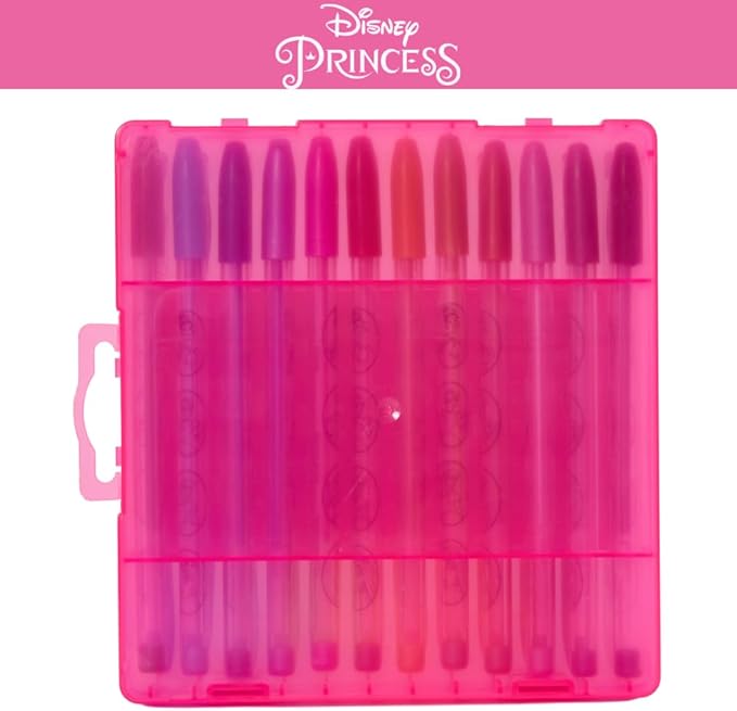 Disney Princess Gel Pens Set for Kids, 24 Pack with Glitter Gel Pens, Cute Pens for Girls – Cinderella, Rapunzel, Ariel, and Tiana
