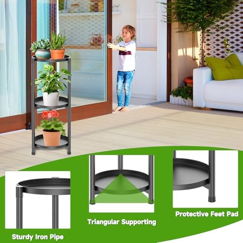 3 Tier Heavy Duty Metal Plant Stand for Indoor & Outdoor - Image 4