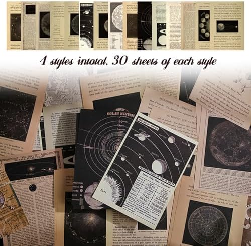 120Pcs Vintage Scrapbook Paper Kit for Junk Journal Supplies Stationery - Image 3