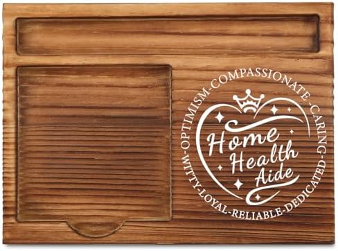 THRXOBN Desk Organizer for Home Health Aides & Healthcare Workers - Natural Wood with Slots for Notes, Pens, and Small Office Supplies – Practical & Stylish Workspace Solution,WSH26 by THRXOBN