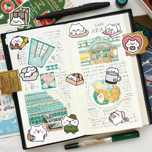 50Pcs Vintage Stickers,Waterproof Vinyl Aesthetic Decorative Sticker Scrapbooking Supplies for Adult Card Making Letters Planner Journaling Junk Journal DIY Water Bottles Cards Art Craft.White Cat - Image 6