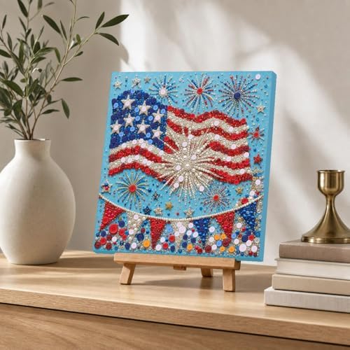 Framed Button Art Kit 11.8" DIY Mosaic Craft for Adults(US Flag) - Image 5