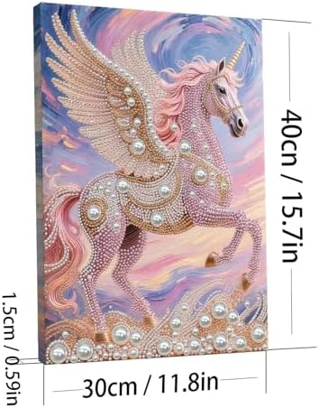 LQCrafK DIY Pearl Art Painting Handcraft Kit for Adults Beginners, Creative Design, Healing Stress-Relieving Home Wall Decoration, with Framed Painting and Tools-Pink Horse-2 - Image 7