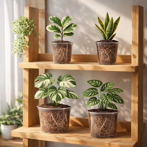 Bluepro Clear Nursery Pots with Saucers, 8 Inch, 8-Pack - Image 6