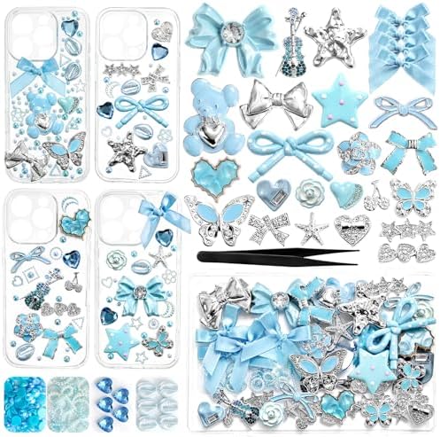 RQAYE Junk case charms,junk case Kit for Customizing Diy Cases,With Cute Bow,Flatback Pearls,Letter Beads, Aesthetic Big Decor for Personalization by Unknown