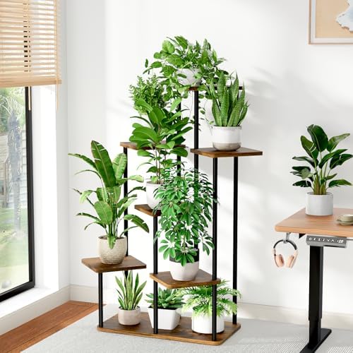 Bamworld Large Plant Stand Indoor 7 Tier Plant Shelf for Multiple Plants - Image 3