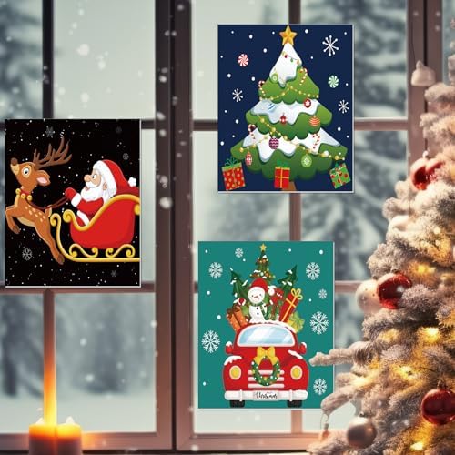 Dinifee 6 Pack Pre Drawn Canvas for Painting Pre Printed Canvas Kit 8 x 10 Inch Stretched Cotton Paint and Sip Set for Adults Couple Party Graduation Summer Date Night(Christmas Eve) - Image 5