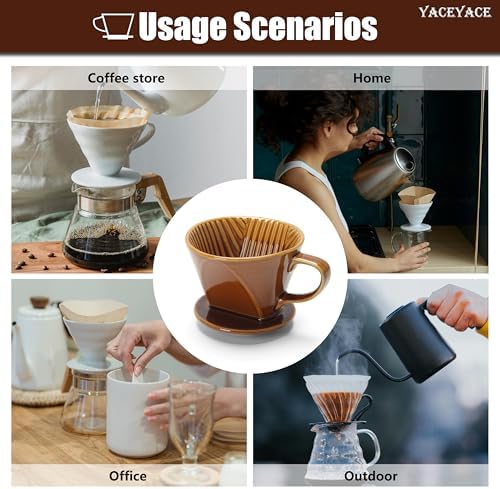Ceramic Pour Over Coffee Maker, Small Size, Single Hole - Image 7