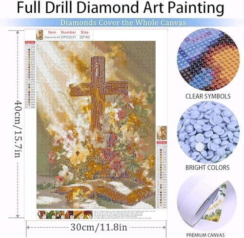 YOLENIX Cross Diamond Art Kits for Adult Diamond Painting Kit for Beginner - Image 5