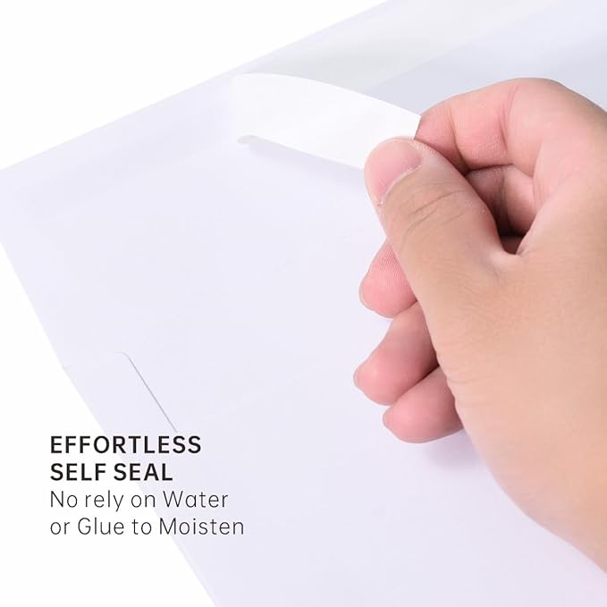 Keketer A4 White Printable 4x6 Envelopes 70 Pack Self - Seal, for 4x6 Cards, Weddings, Invitations, Baby Shower 4.25 x 6.25 Inches