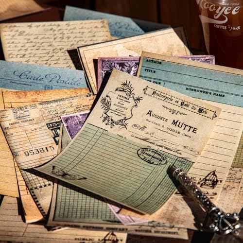 Alideco 180pcs Vintage Old Pages Collection Scrapbooking Paper for Adults Journaling Supplies, Decorative Paper for Junk Journals (jiuyeshouji) - Image 7