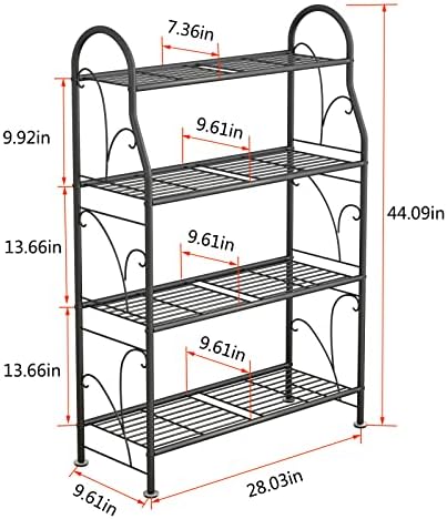 SORCEDAS Plant Stand Outdoor Indoor 4 Tier Metal Corner Flower Shelf - Image 5