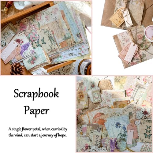 Vintage Aesthetic Scrapbook Supplies Kit, 180 pcs of Scrapbook Paper, Washi Stickers and Small Cards for Scrapbooking DIY Albums Junk Journals Bullet Journals Collages, Retro Aesthetic Decor (Nature) - Image 4