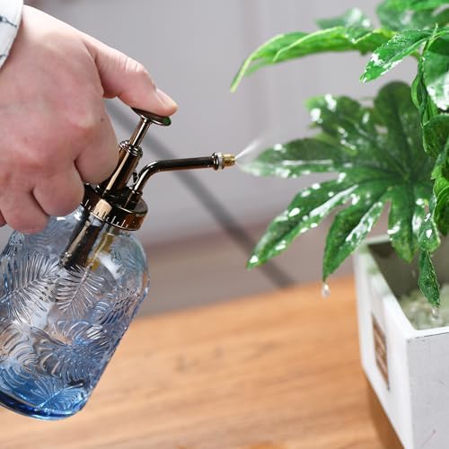11.8oz Glass Leaf Print One Handed Watering Can,Plant Spray Bottle - Image 4