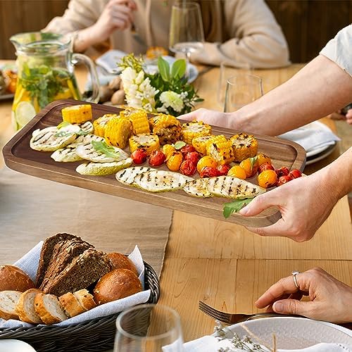 Small Wooden Serving Platter Acacia Charcuterie Boards Wood Tray Home Decor - Image 3