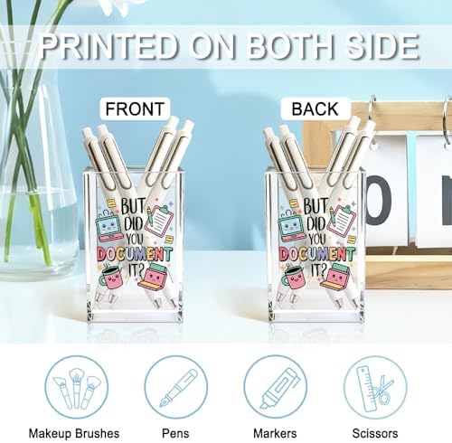 But Did You Document It Acrylic Cosmetic Pencil Holder Cup for Women - Image 3
