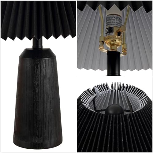 JONATHAN Y Arvid Table Lamp 20.5" Resin Metal Bedside, Black Wood Finish - Image 7