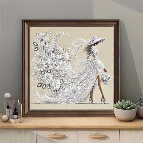 SHICERNHJ 5D Diamond Painting Kits for Adults,Diamond Art Elegant Woman Painting Kits for Special Shape,DIY Crystal Rhinestones Art Craft Kits for Home Wall Decor 12 x 12 inch - Image 2